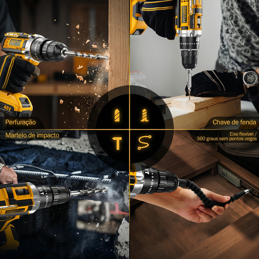 Parafusadeira Furadeira Profissional com Maleta