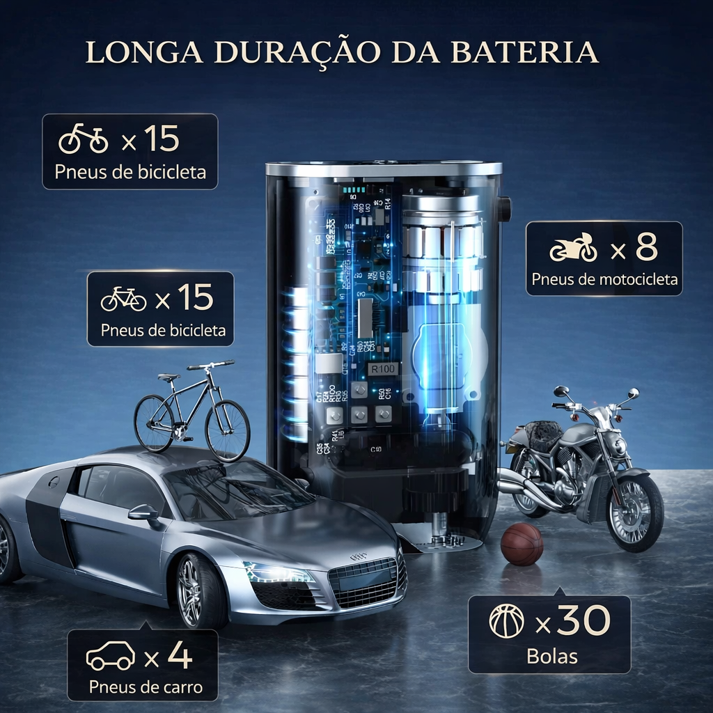 Compressor Automotivo Portátil Digital